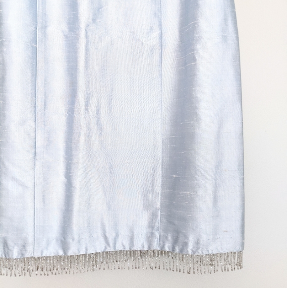 🇺🇸 Plum 100% Silk Beaded Dress Ice Blue Made In USA - Picture 5 of 8